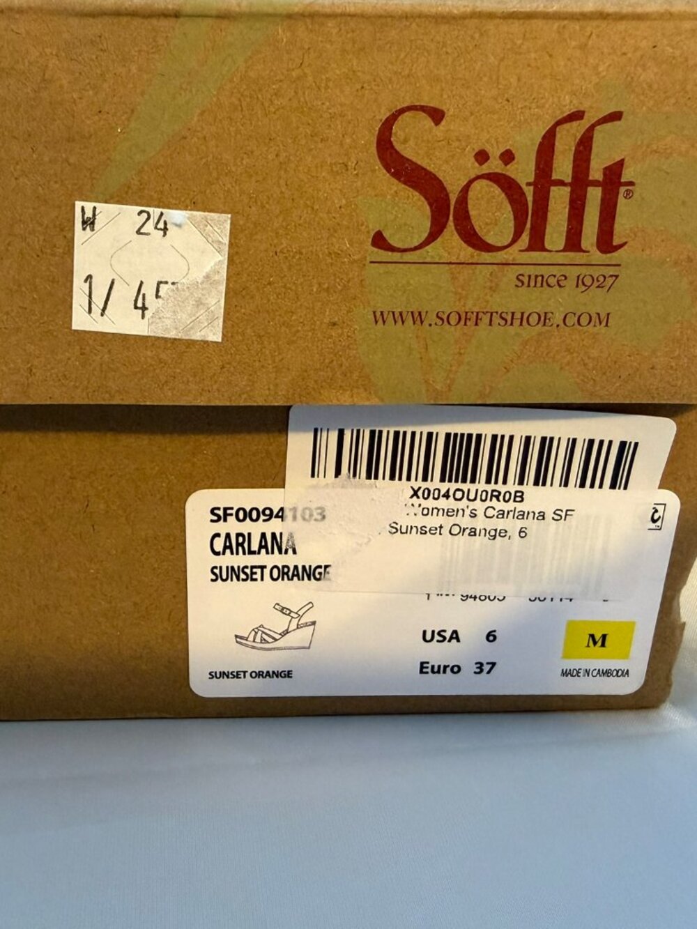 Sofft  Women's Carlana Wedge Sandal  Sunset Orange Women Size 6 M  NIB - Picture 7 of 7